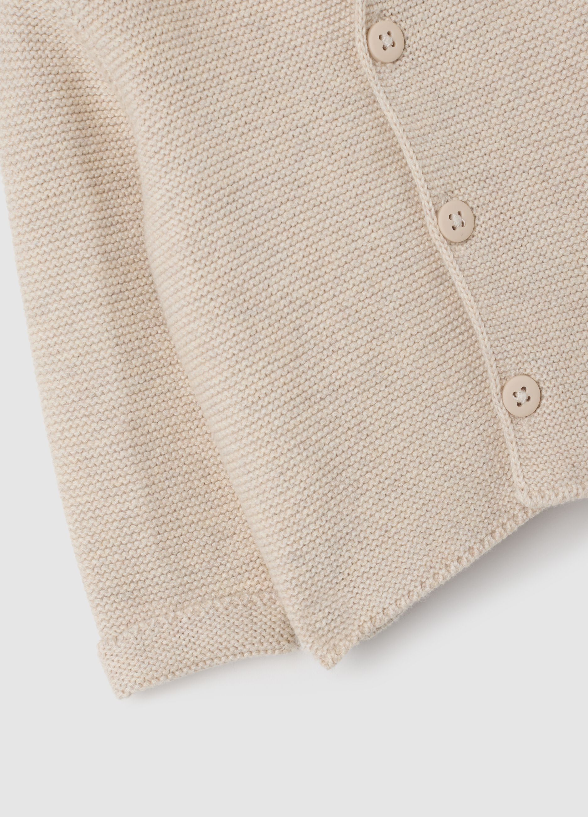 Pure Cotton Beige Baby Cardigan Regular Fit