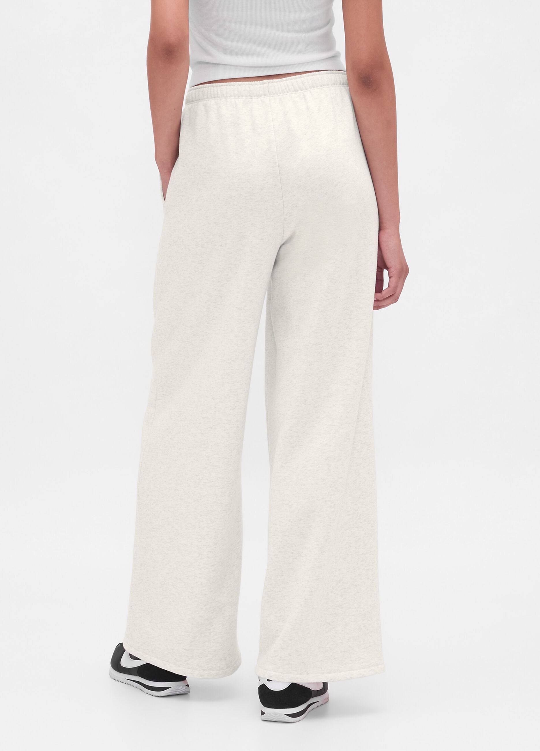 White Cotton Blend Trousers