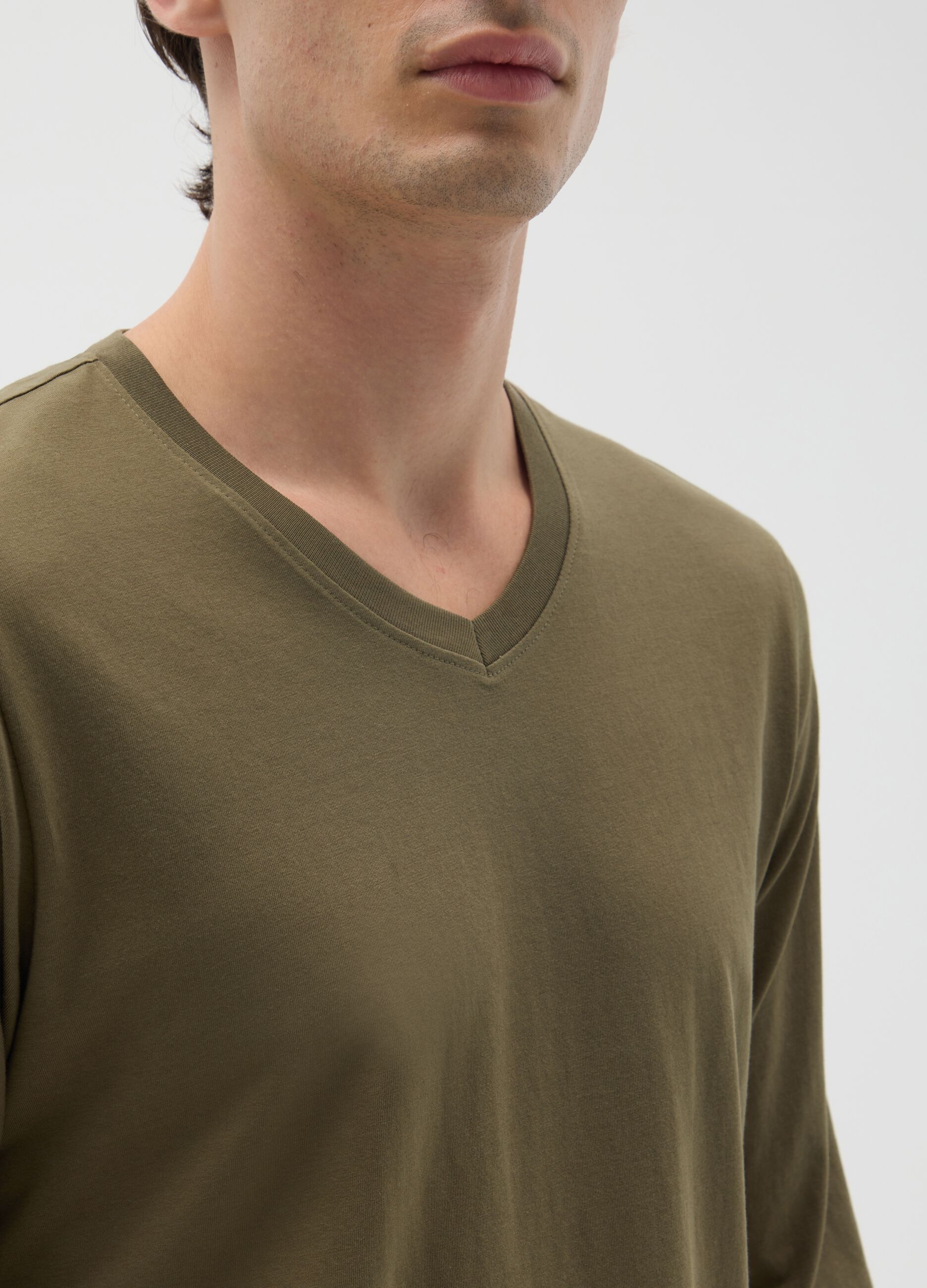 T-shirt in puro cotone verde regular fit
