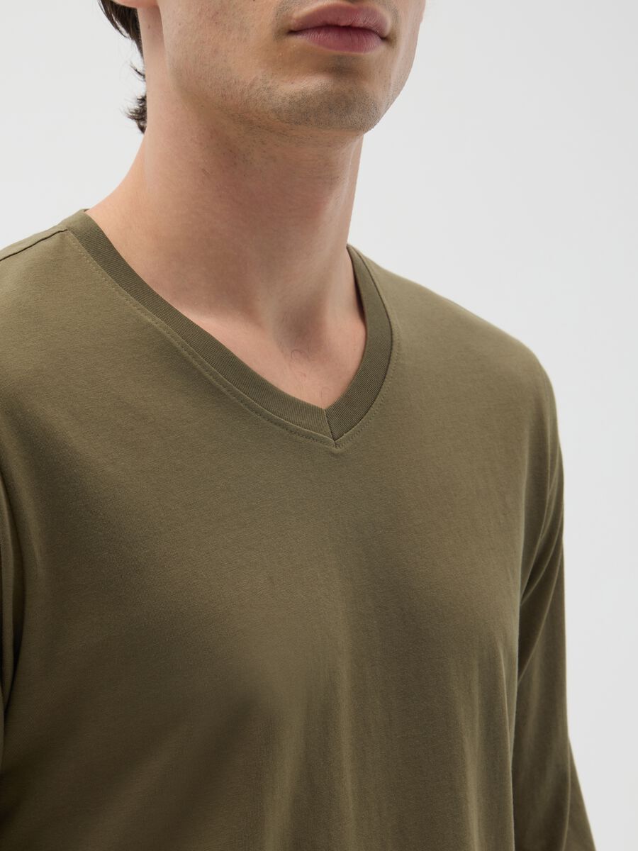 T-shirt in puro cotone verde regular fit_3