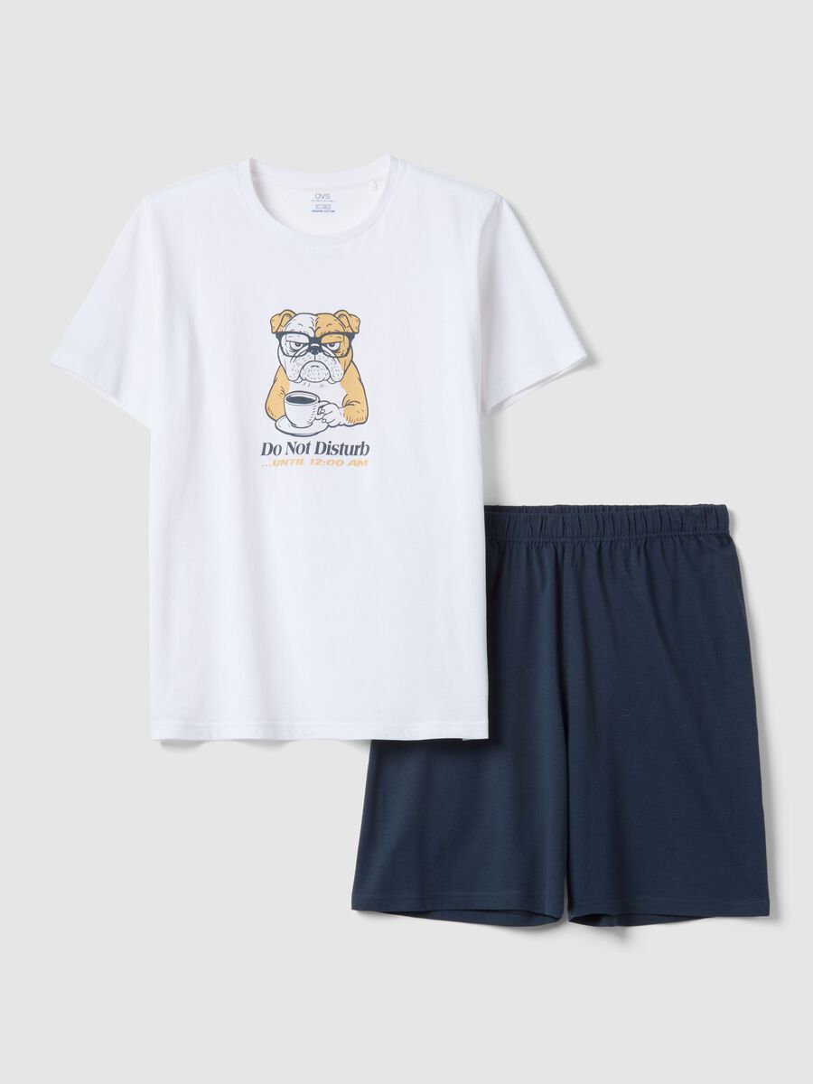 Multicoloured short pyjamas in pure cotton regular fit with print_4