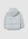 Light Grey Iconic Puffer Jacket for Kids with Hood_1