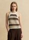 Multicolour striped fitted knitted cotton-blend top_3
