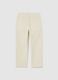Beige children's trousers in ribbed cotton blend regular fit_1