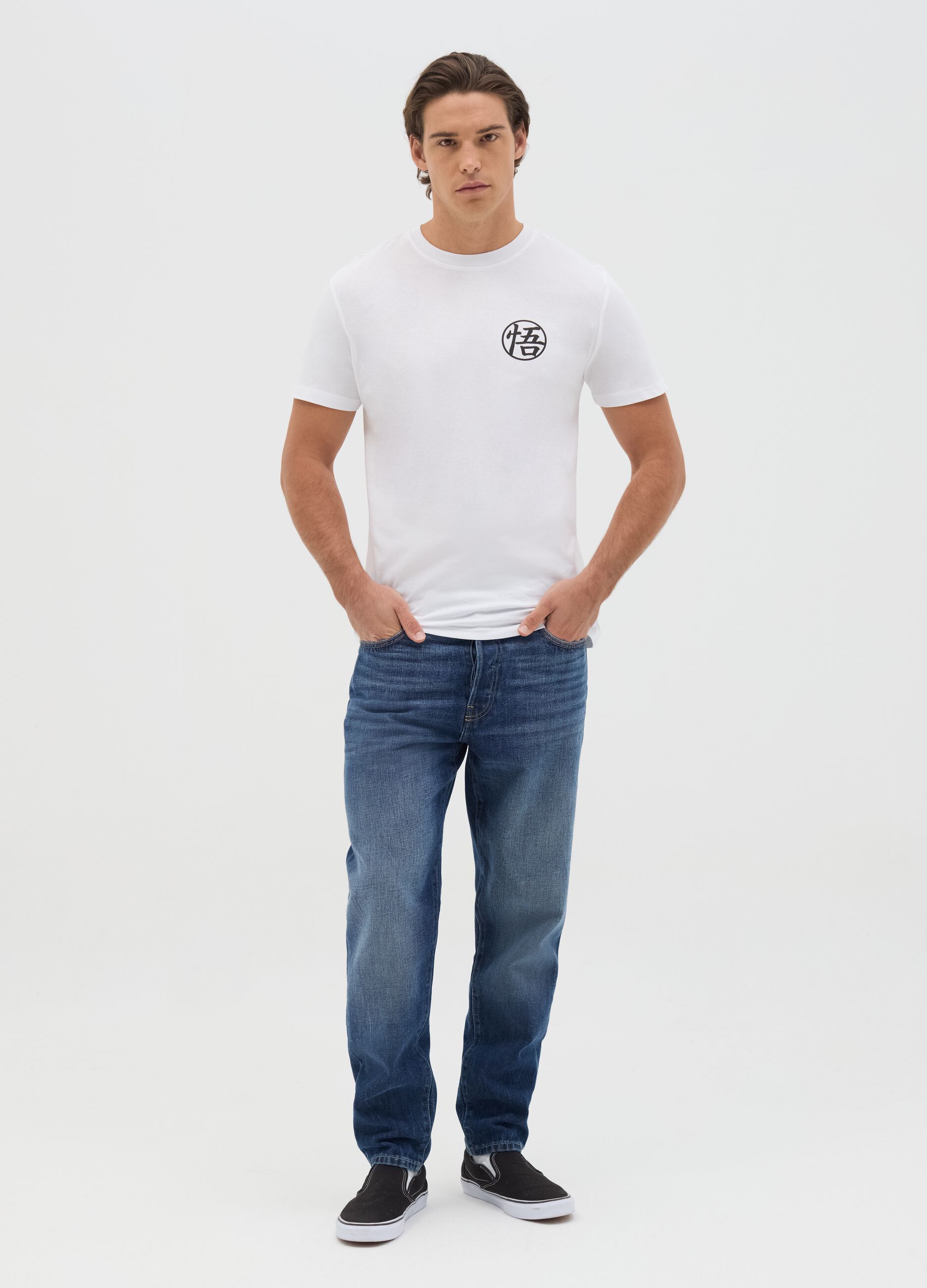 White T-shirt with Dragon Ball Z print