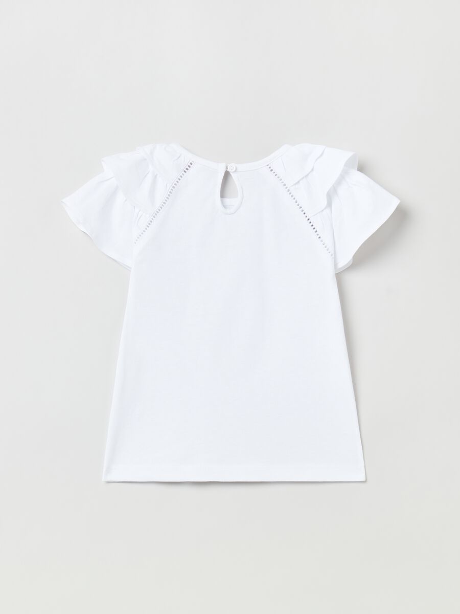 Cotton T-shirt with openwork inserts_1