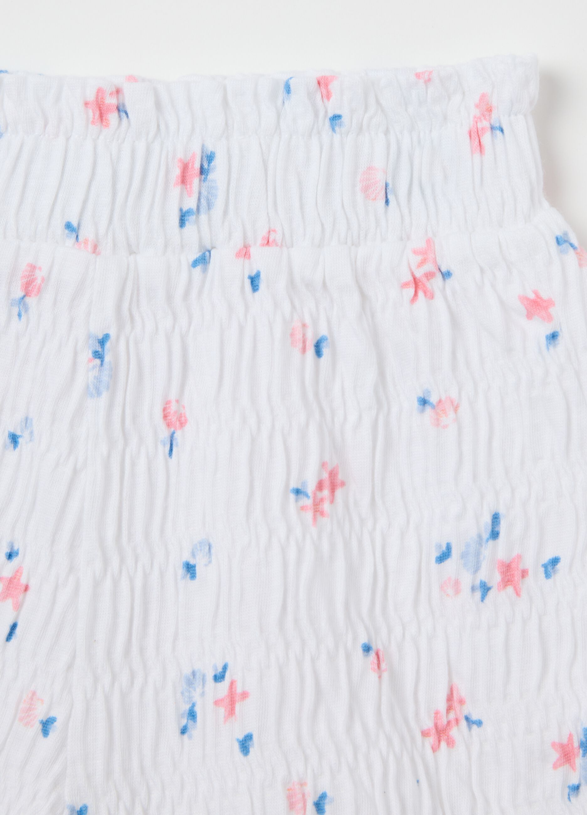 Girls’ shorts in white cotton blend with regular fit