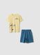 Yellow short pyjamas in pure organic cotton for kids, regular fit_0