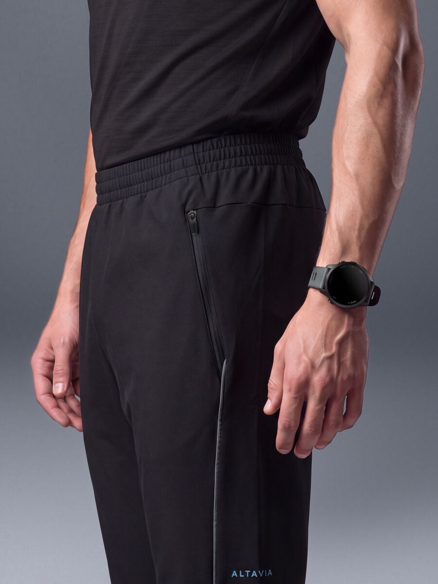 Black Easy Dry ALTAVIA stretch running trousers_3