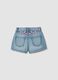 Girls&rsquo; blue denim cotton shorts, regular fit with embroidery_1
