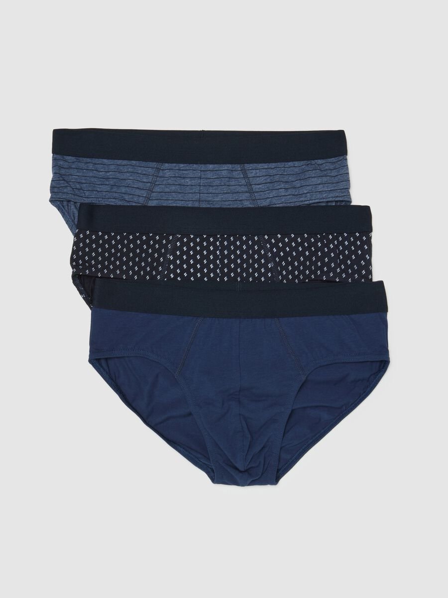 Blue Stretch Cotton Tripack Briefs_4