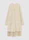 Light beige long cardigan with fringes at the hem_4