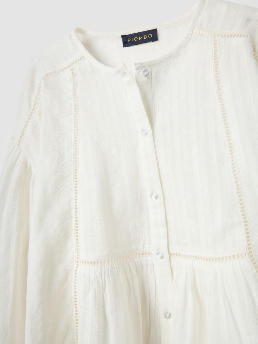 White pure cotton regular-fit shirt with broderie anglaise inserts_5