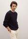Blue crew neck jumper with jacquard pattern regular fit_0