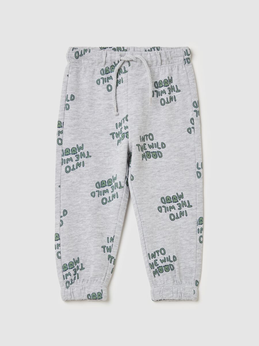 Joggers con profili elasticati stampa "Into the wild mood"_0