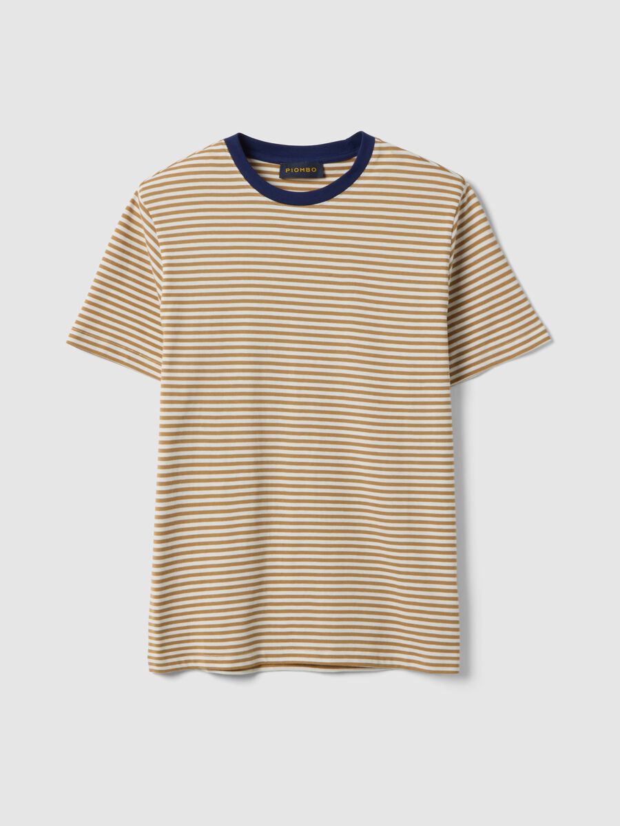 T-shirt in puro cotone a righe multicolor regular fit_4