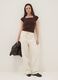White pure cotton wide leg trousers_0