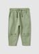 Girls' green slim fit stretch cotton trousers_0