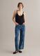 Black pure cotton regular-fit vest top with open-knit texture_1