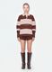 Brown striped cotton-blend sweatshirt with collar, relaxed fit_2