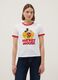 Regular fit white pure cotton t-shirt featuring Mickey Mouse print_1
