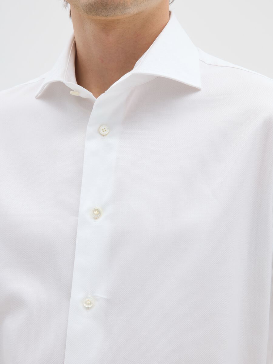 Men's pure cotton white regular fit shirt_1