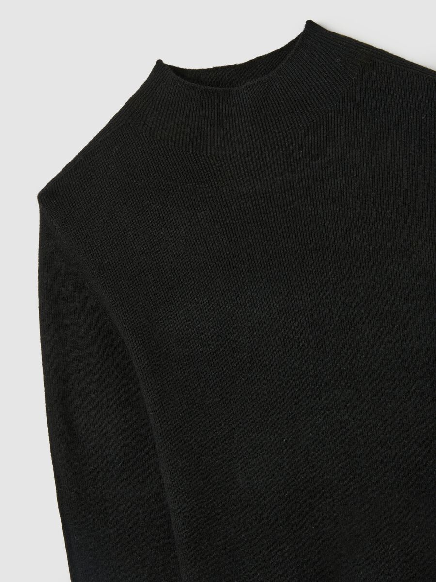 Maglione in misto cotone nero regular fit_5