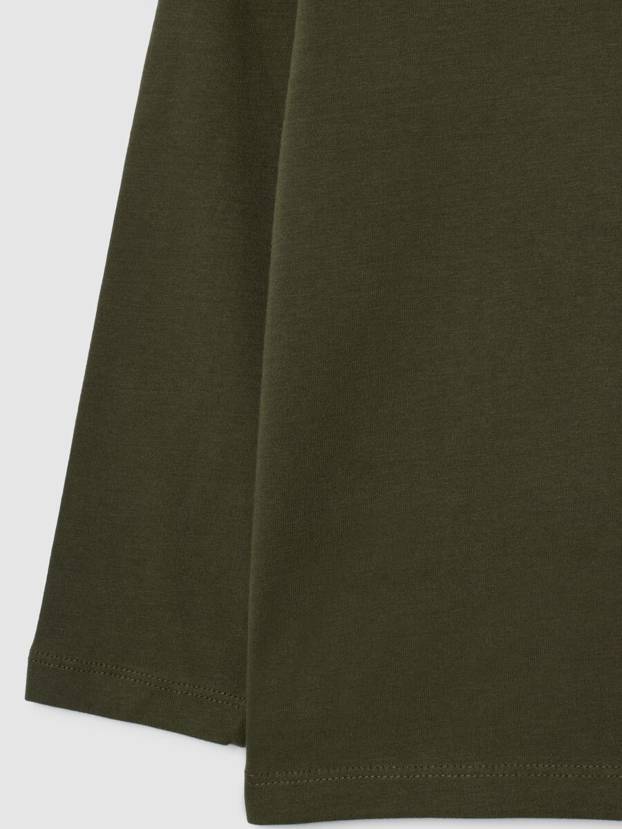 Maglia da bambino in misto cotone elasticizzato verde regular fit_3
