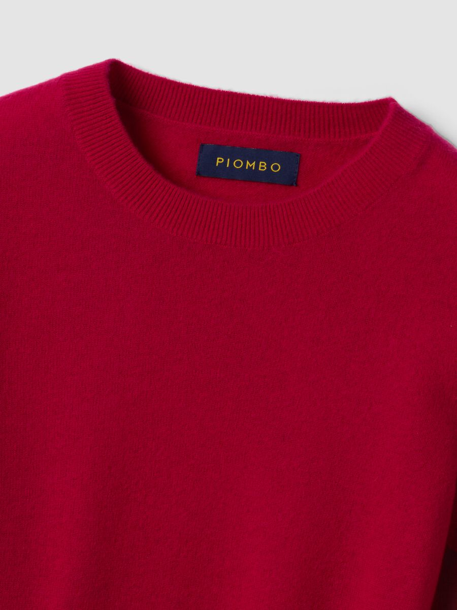 Maglia rossa in pura lana a girocollo_1