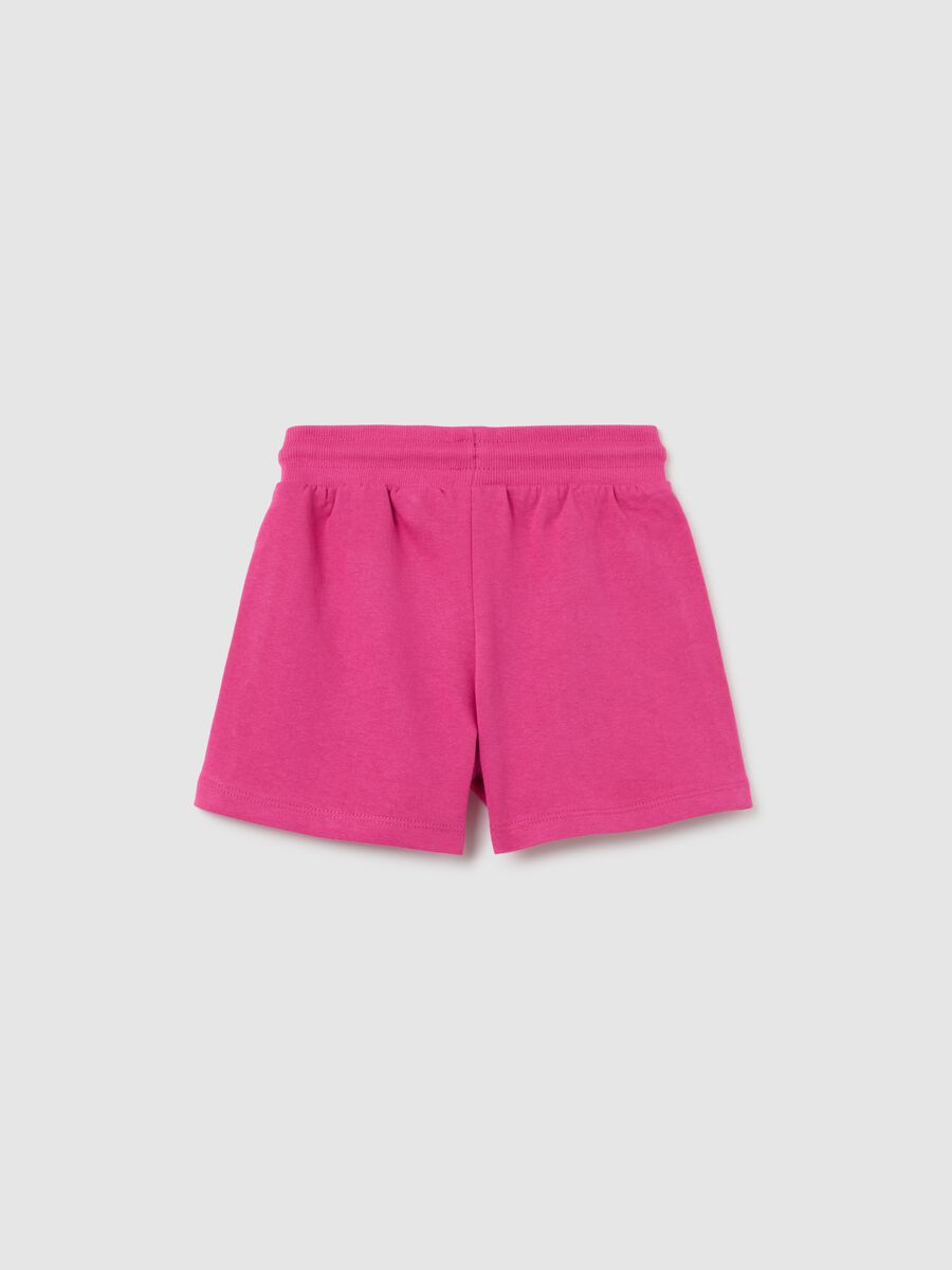 Girls' pink pure cotton shorts with regular fit_1
