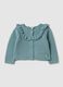 Girl's light blue pure cotton cardigan with ruffles_0