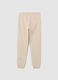 Boys' beige pure cotton jogger trousers regular fit_1