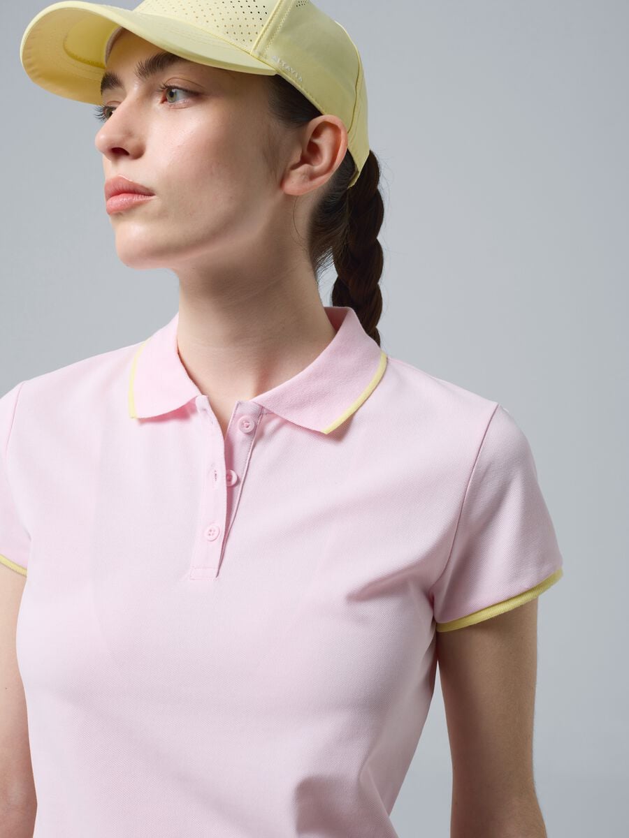 Polo sportiva rosa ALTAVIA COURT in cotone elasticizzato_3