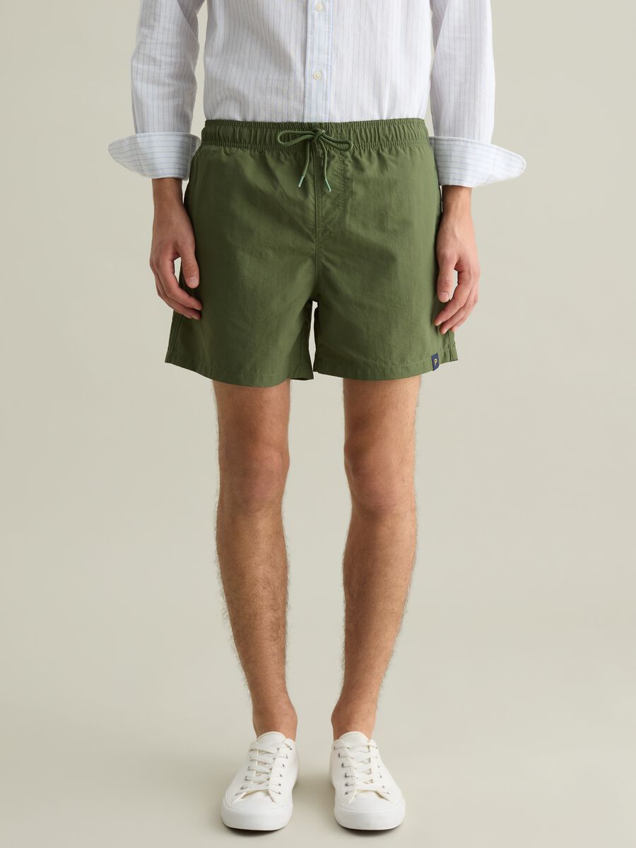 Men’s regular-fit swim boxers in green blend with elastic waist_1