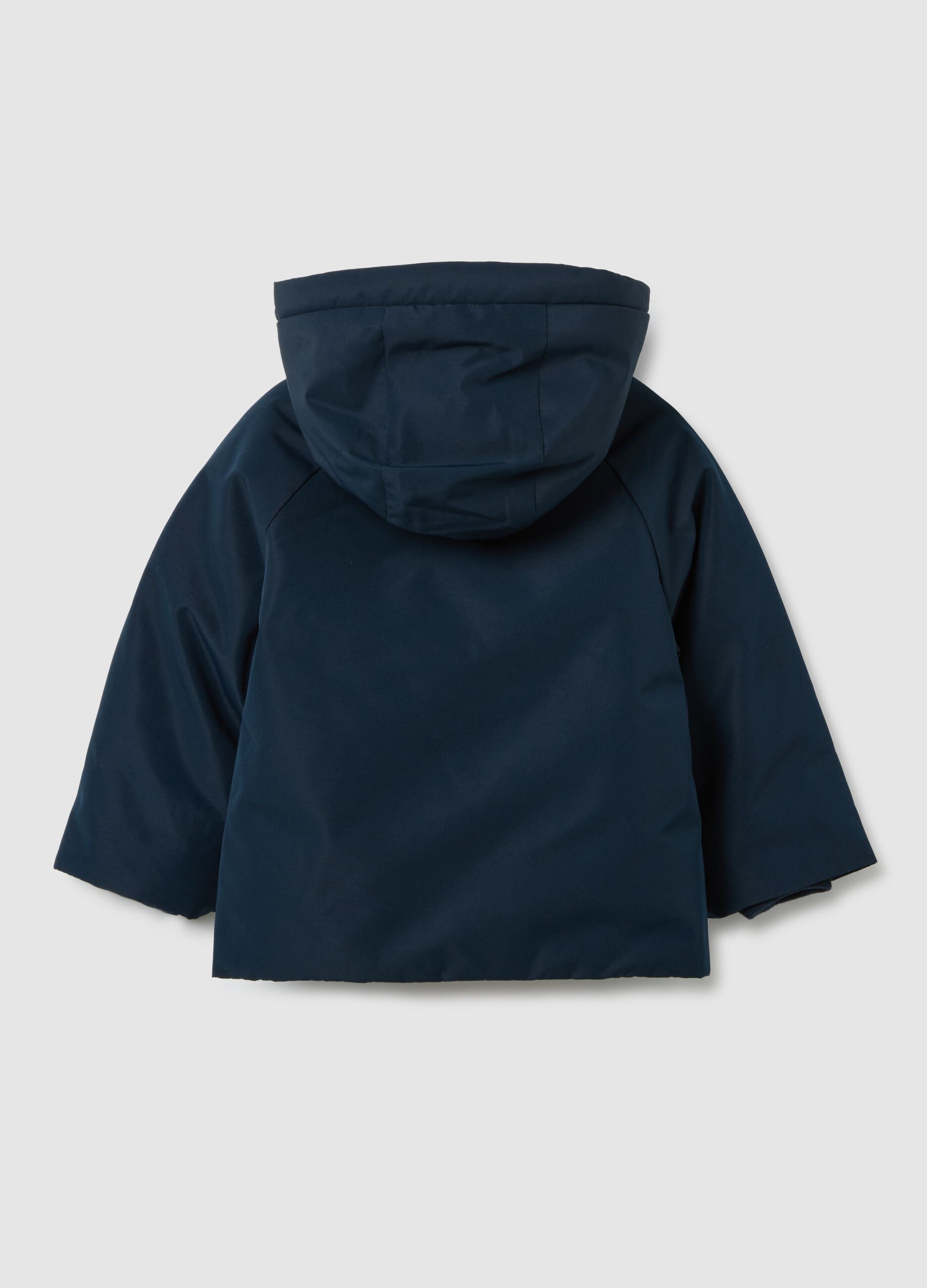 Children's blue regular fit jacket with hood