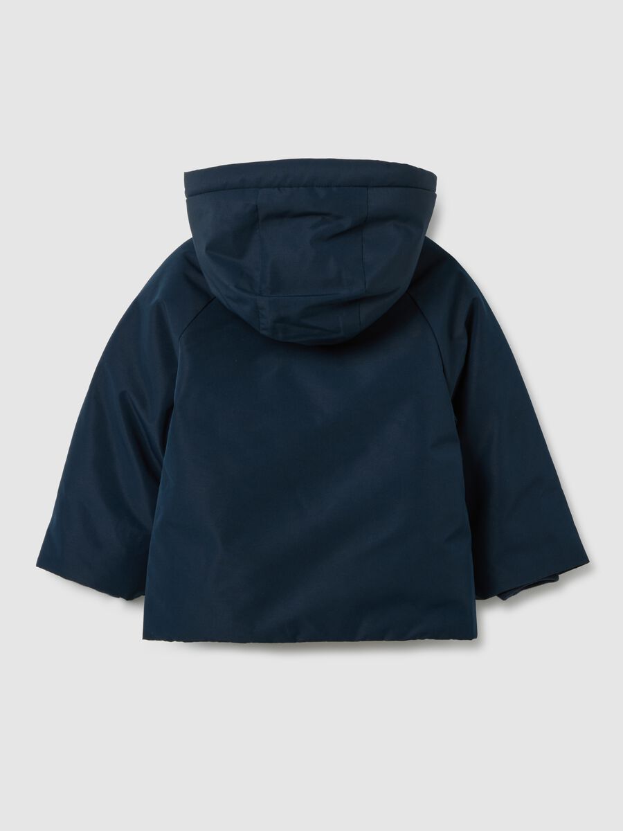 Children's blue regular fit jacket with hood_1