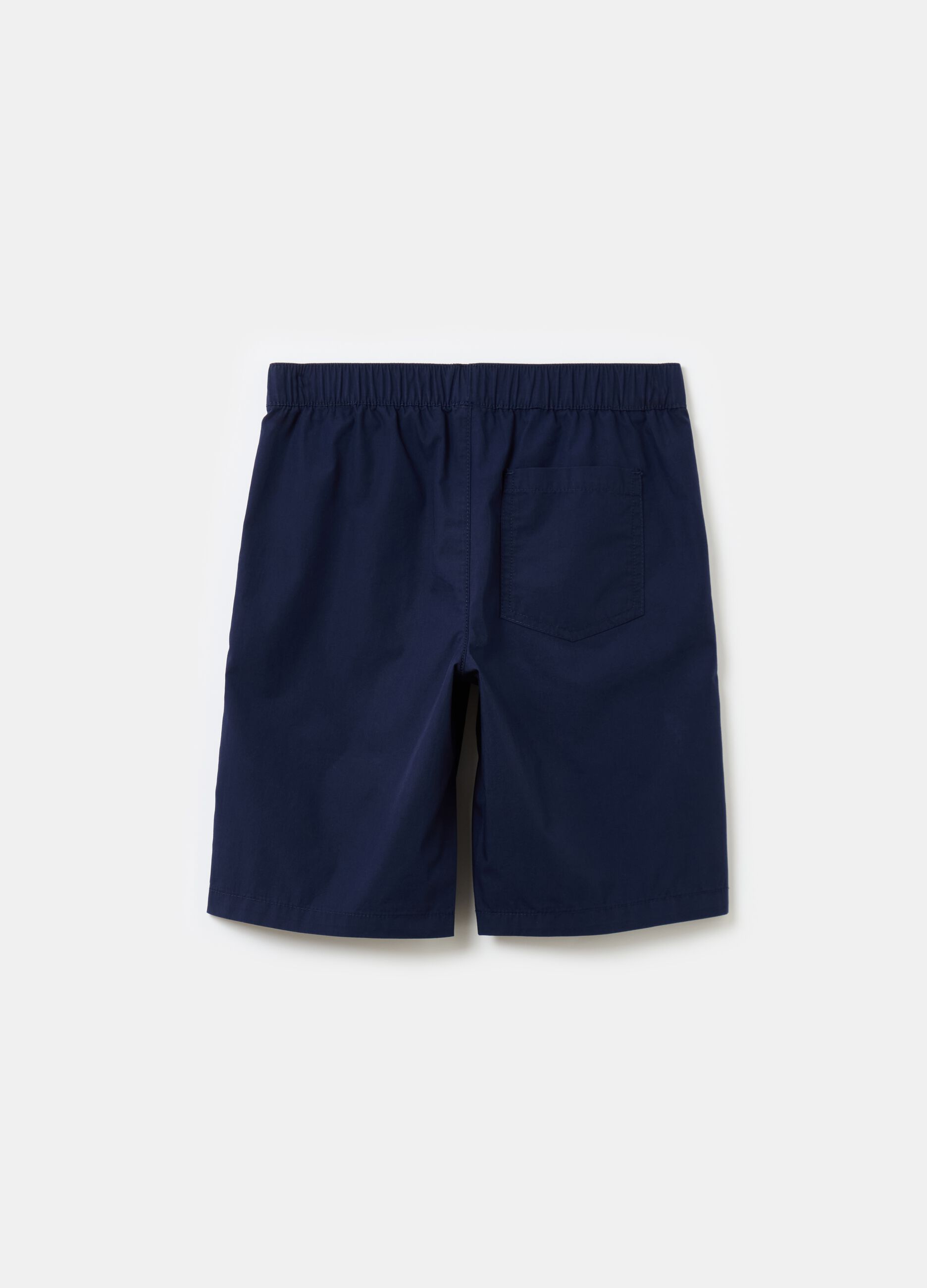 Pull-on Bermuda shorts in poplin
