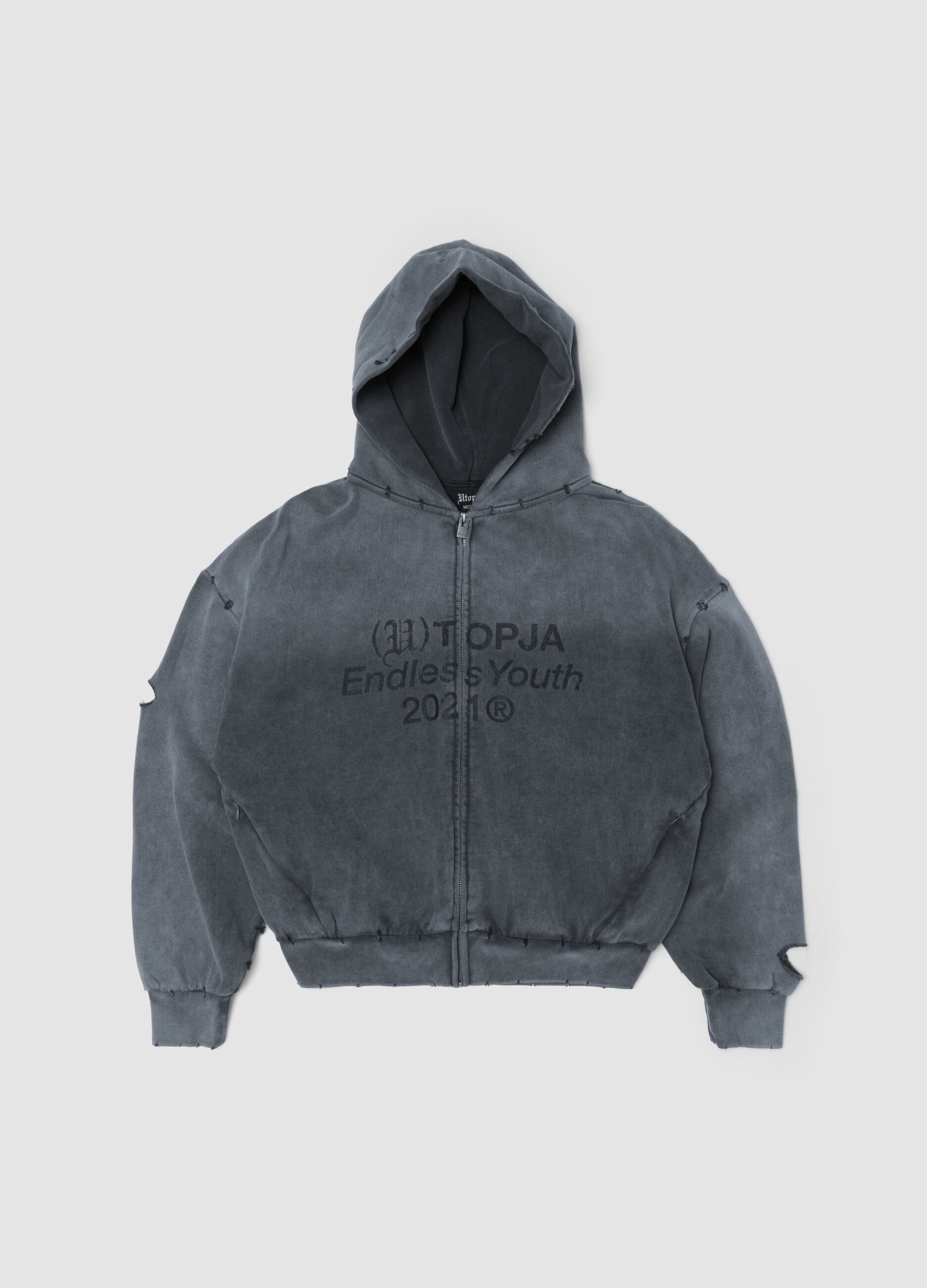 Full-Zip Hoodie Sunfaded Grey
