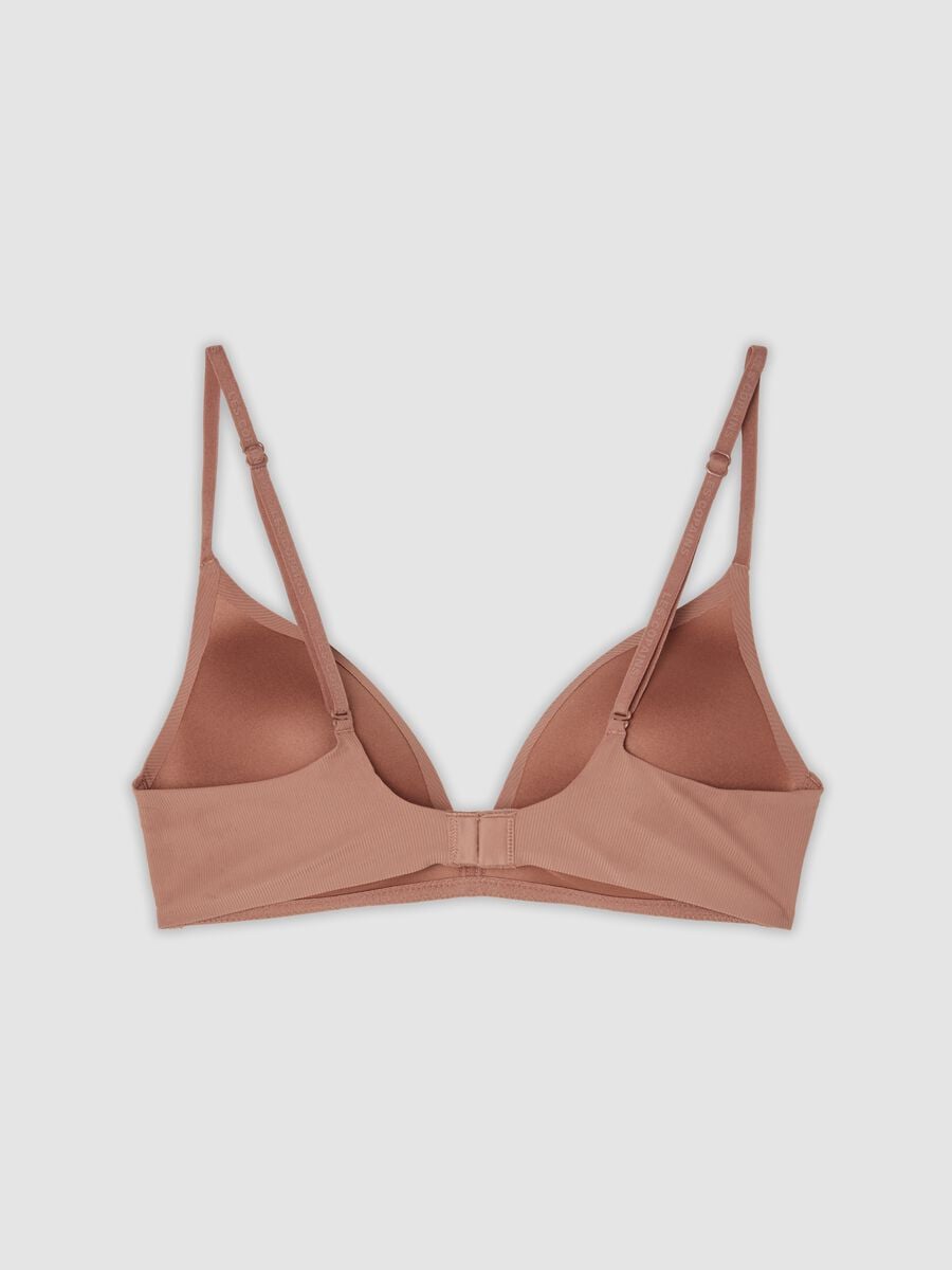 Pink padded stretch microfibre bra_1
