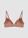 Pink padded stretch microfibre bra_1