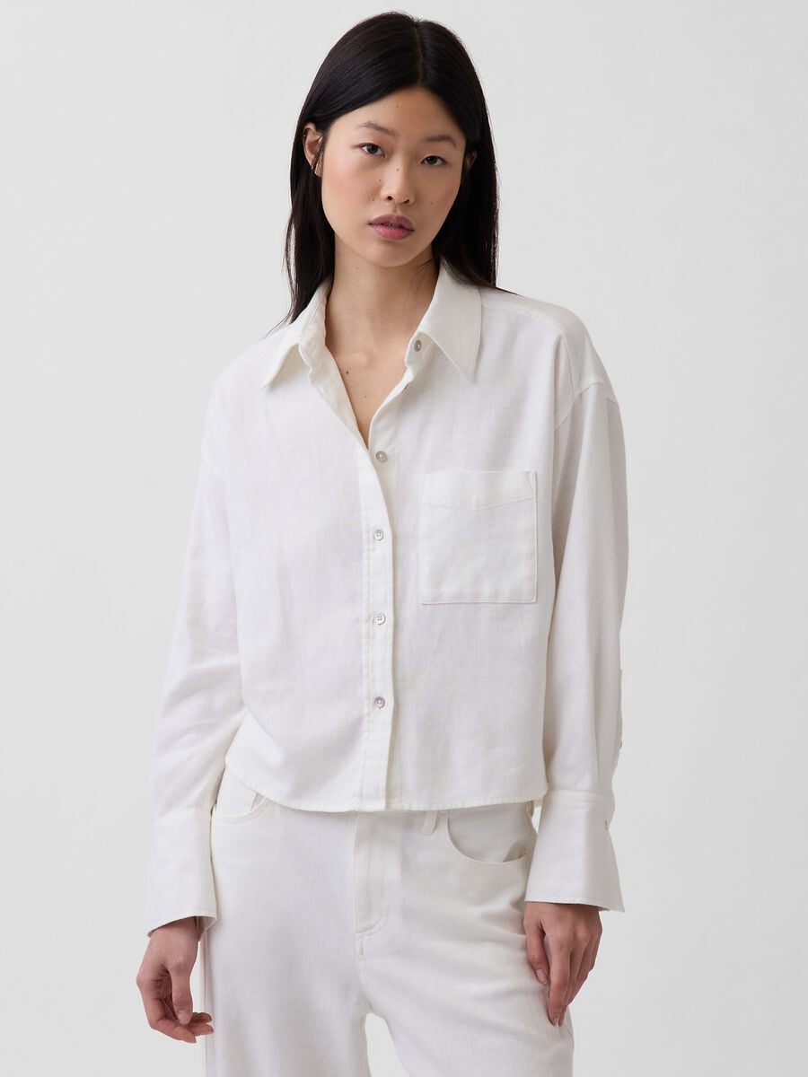 Pure cotton shirt with patch pocket_0