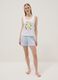 White organic cotton pyjama vest, regular fit, with floral print_1