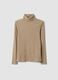 Beige stretch viscose crew-neck jumper, regular fit_0