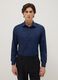 Blue cotton blend slim fit easy iron shirt_0