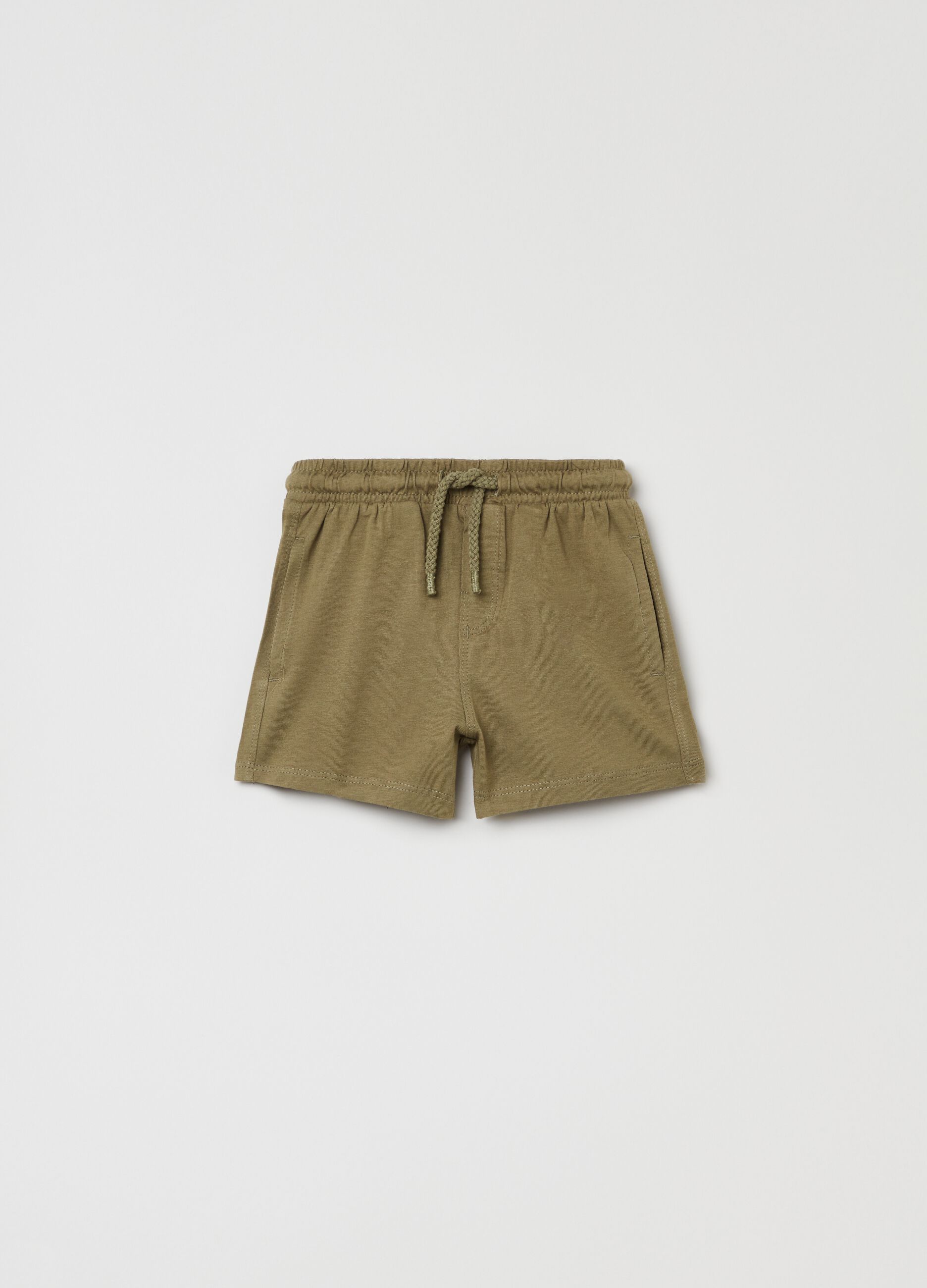 Shorts in cotone con coulisse _0
