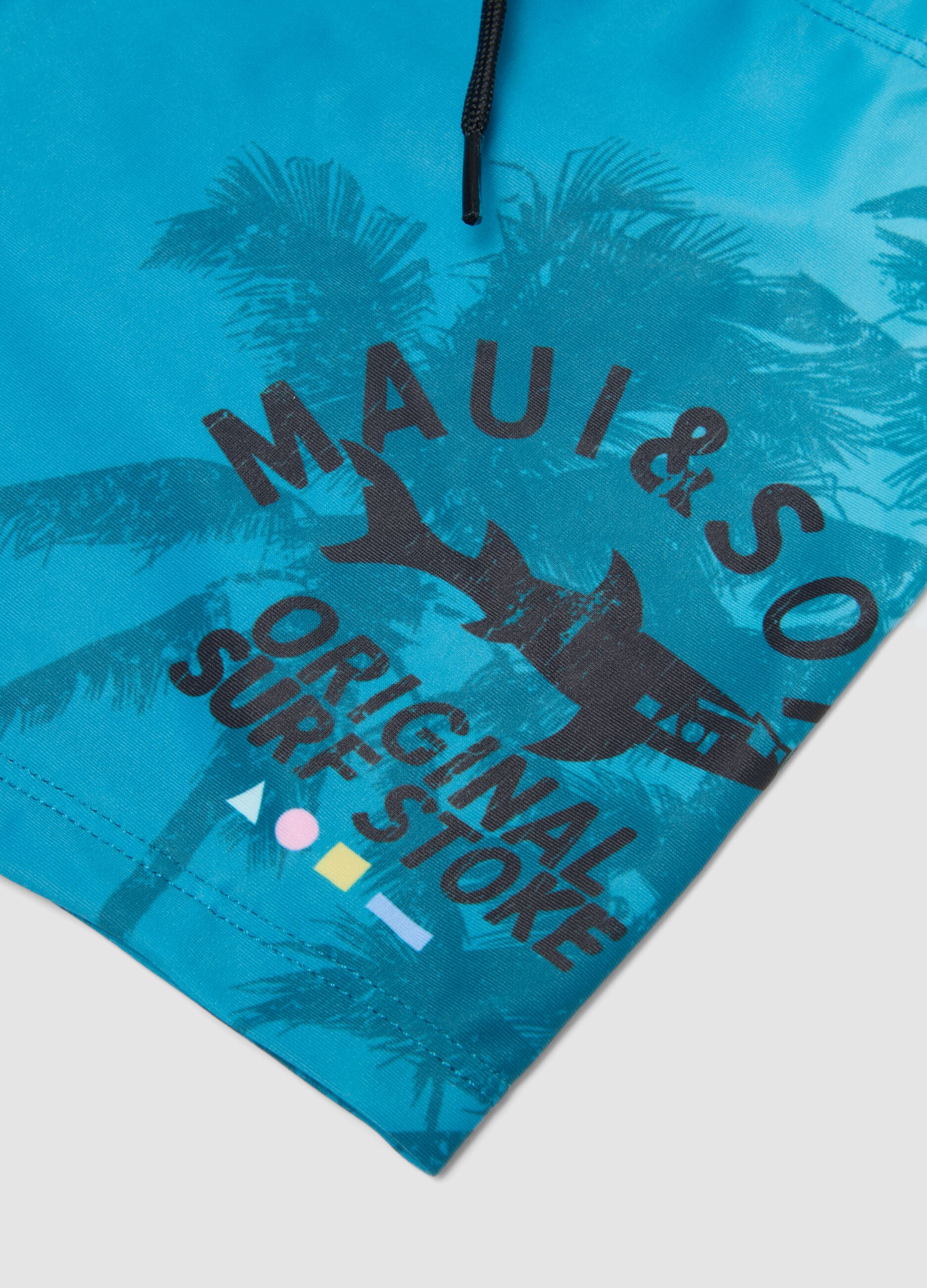 Blue stretch swim trunks