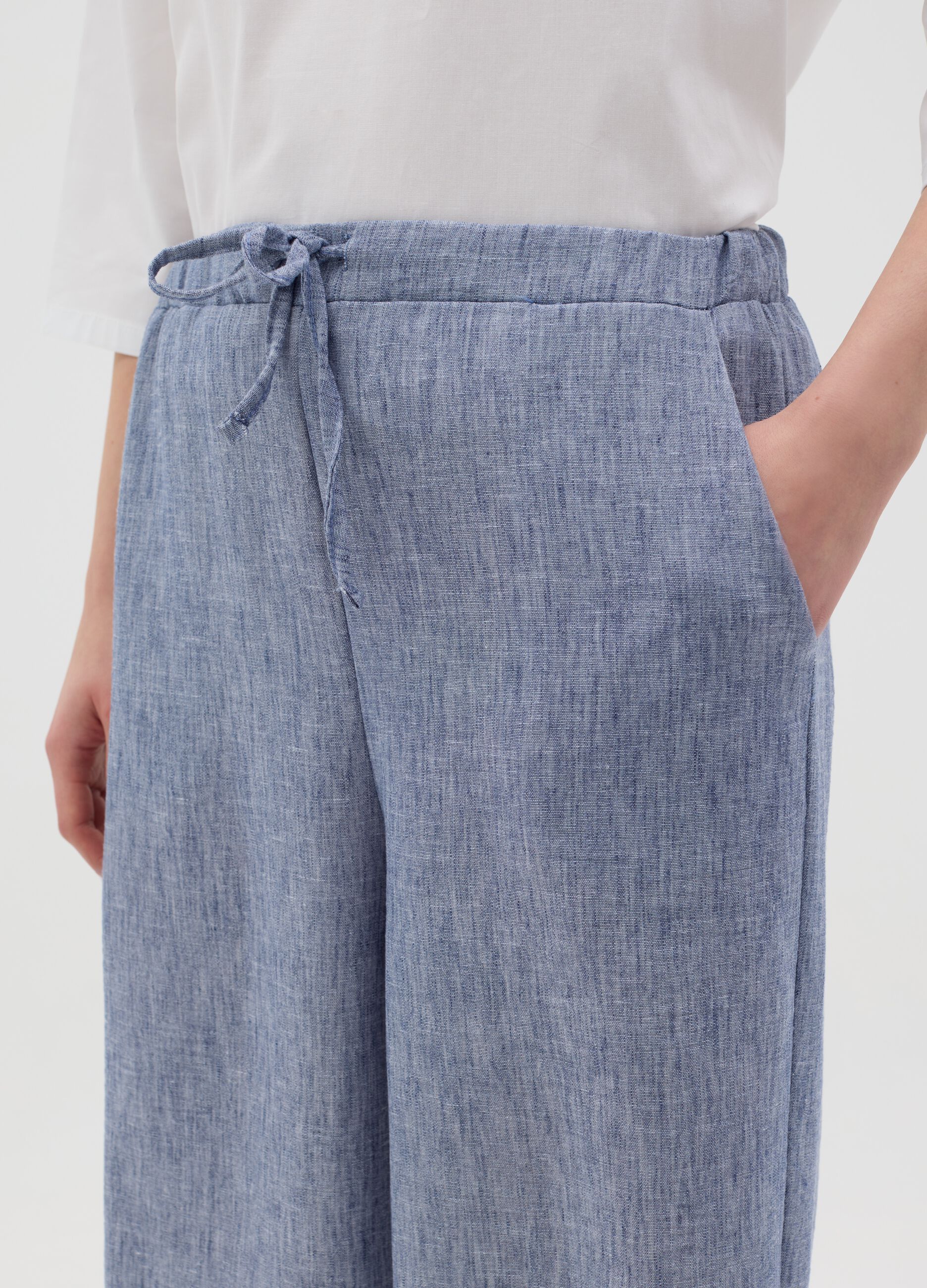 Regular Blue Trousers in Fabric Blend