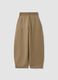 Beige cotton-blend baggy-fit jogger trousers_1