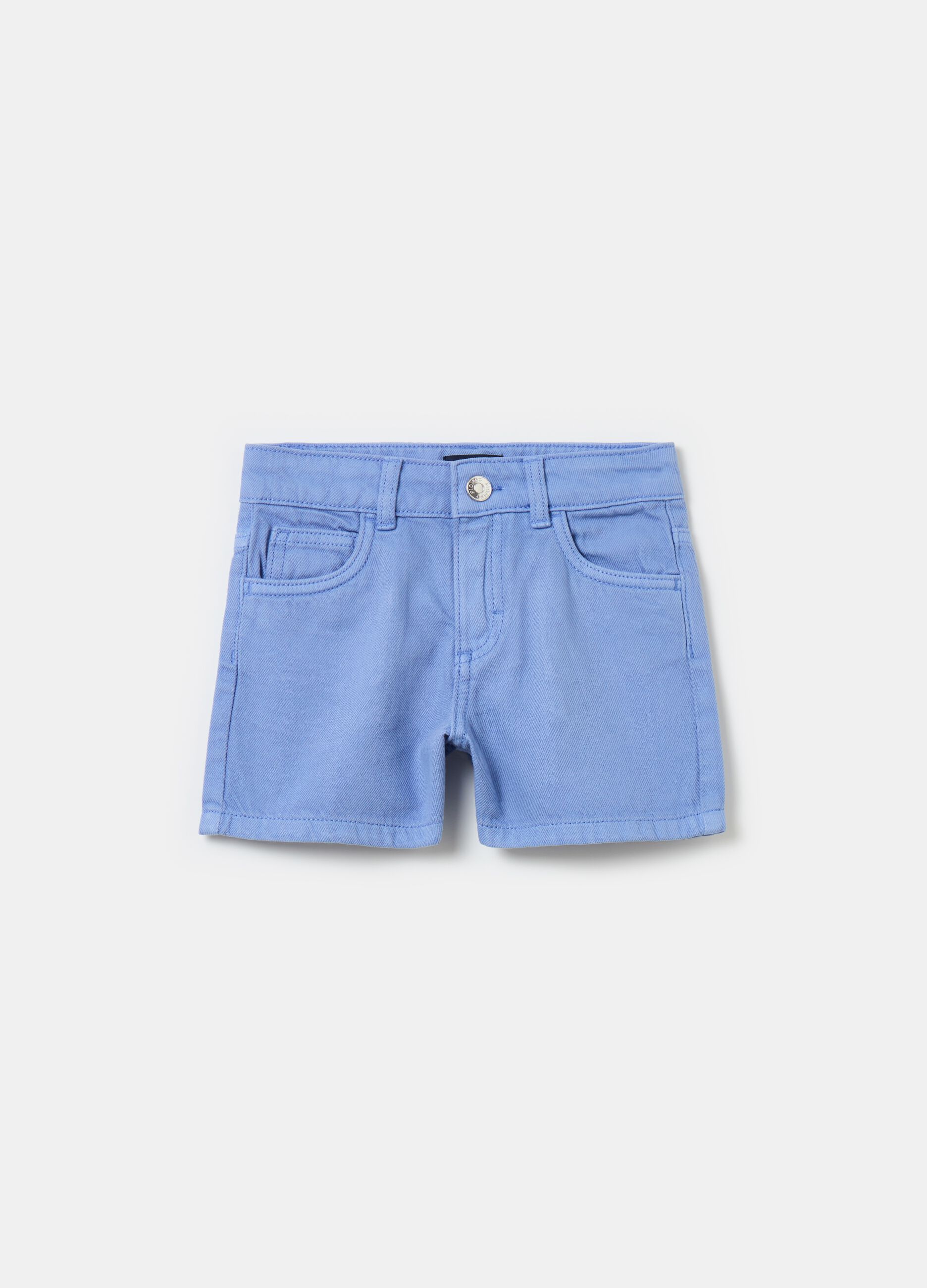 Drill shorts with five pockets