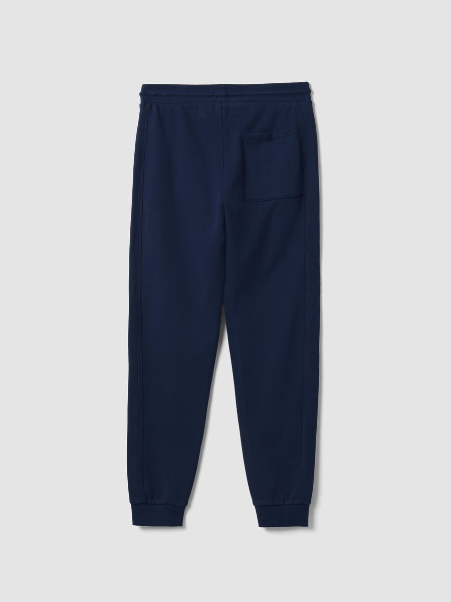 Pantaloni jogger blu in cotone organico_6